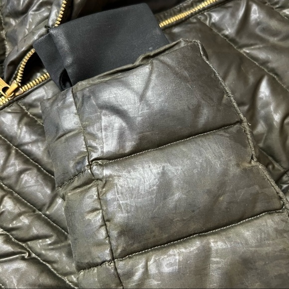 *ANDREW MARC Quilted Down Olive Fur‎ Lined Hood Après-Ski Winter Puffer Coat S - Picture 6 of 7
